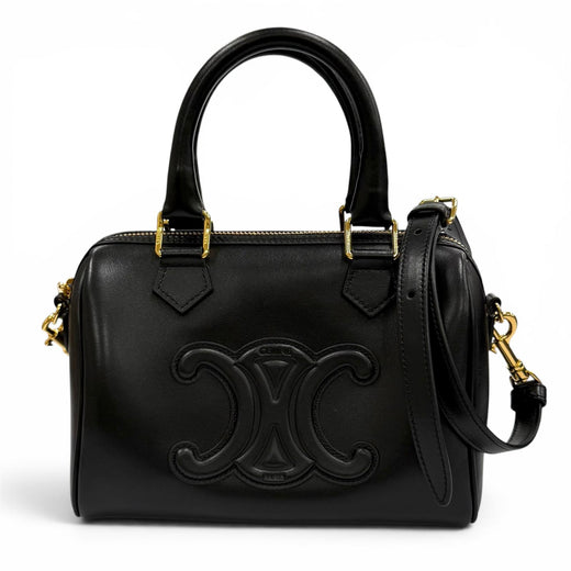 Excellent CELINE Shoulder Bag black Smooth scarf skin Women 11377
