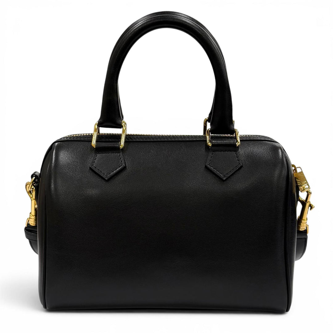 Excellent CELINE Shoulder Bag black Smooth scarf skin Women 11377
