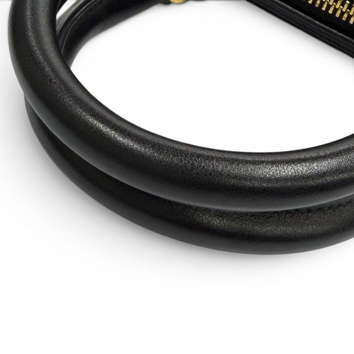 Excellent CELINE Shoulder Bag black Smooth scarf skin Women 11377