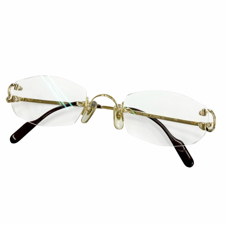 Great Cartier Glasses 2C decor Two Point Rimless gold mens