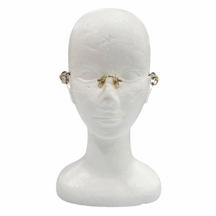 Great Cartier Glasses 2C decor Two Point Rimless gold mens