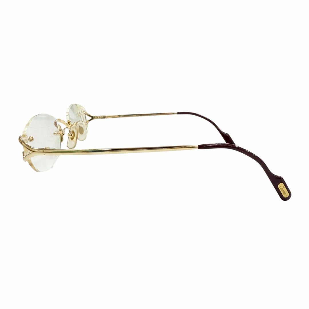 Great Cartier Glasses 2C decor Two Point Rimless gold mens