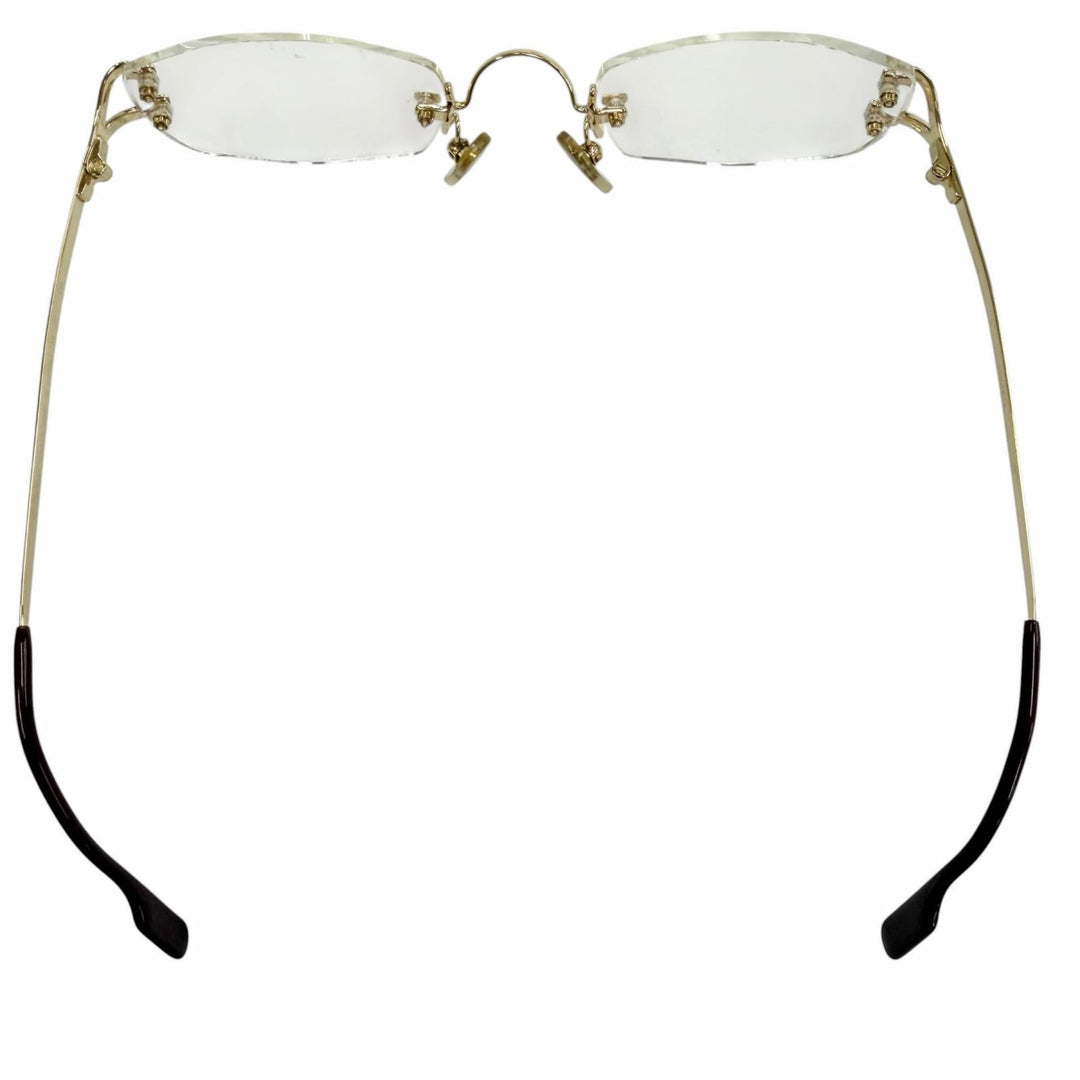 Great Cartier Glasses 2C decor Two Point Rimless gold mens