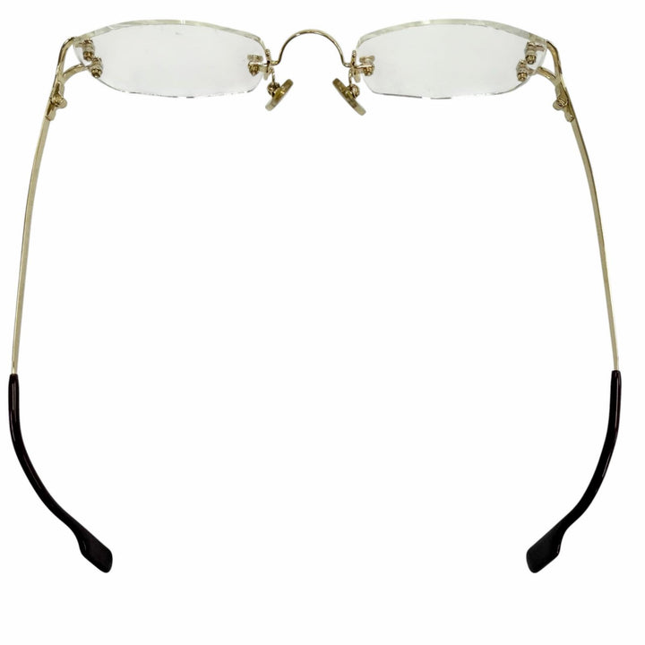 Great Cartier Glasses 2C decor Two Point Rimless gold mens
