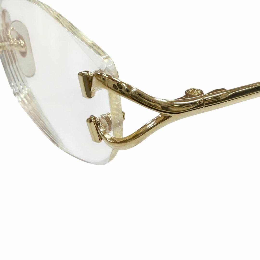 Great Cartier Glasses 2C decor Two Point Rimless gold mens