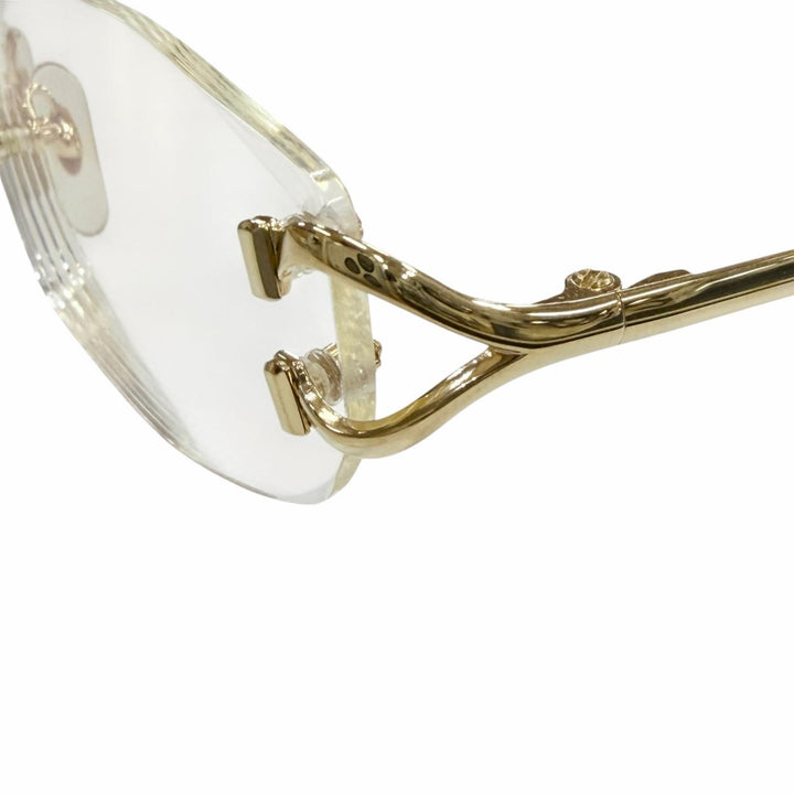 Great Cartier Glasses 2C decor Two Point Rimless gold mens