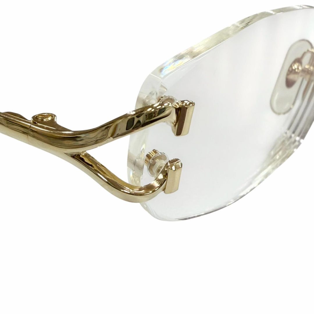 Great Cartier Glasses 2C decor Two Point Rimless gold mens