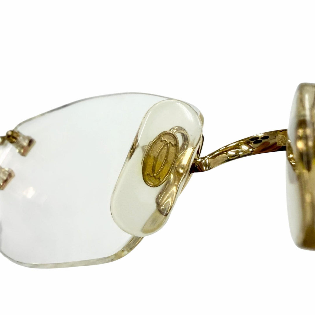 Great Cartier Glasses 2C decor Two Point Rimless gold mens