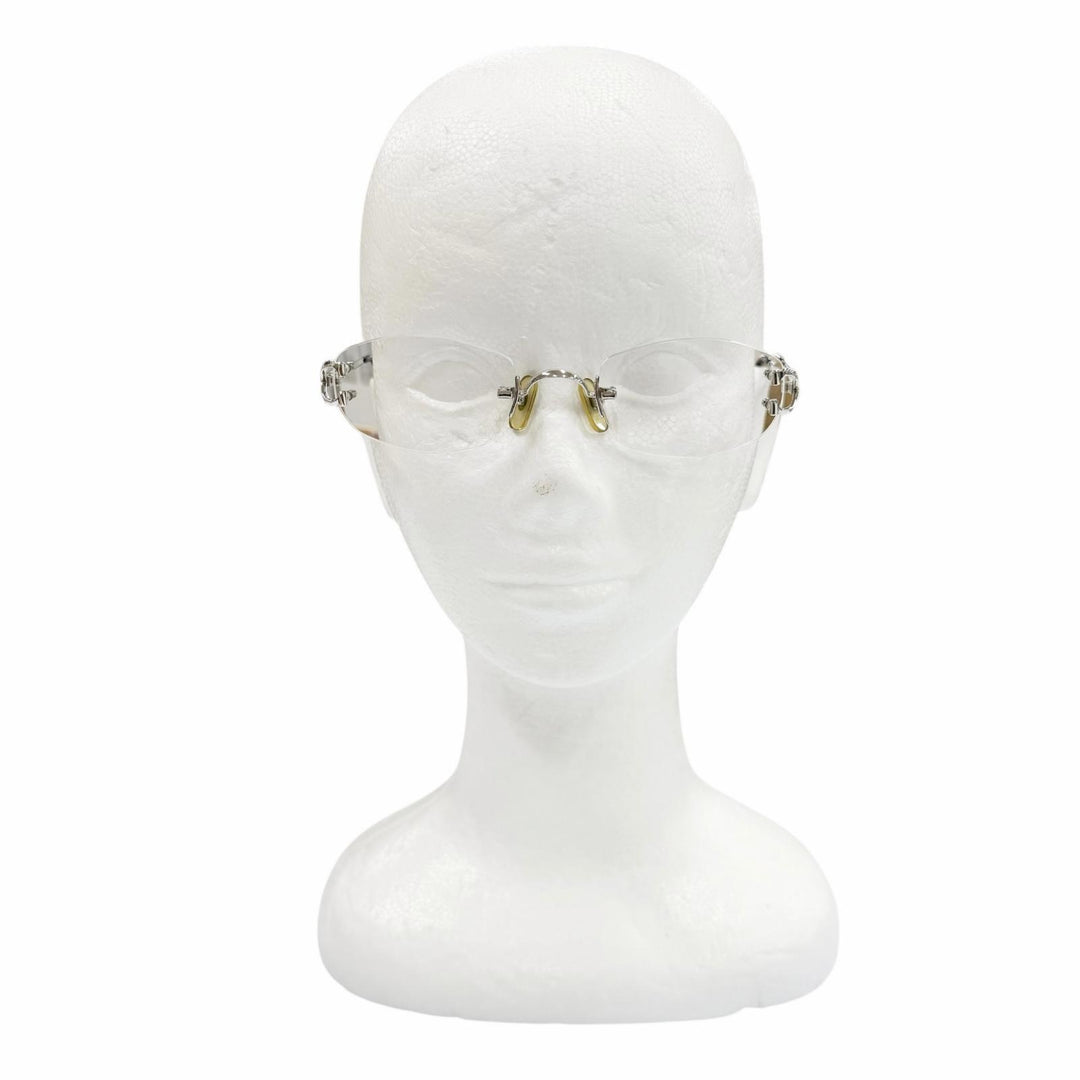 Great Cartier Glasses C de Cartier 2C Decor Two Point Rimless Silver mens