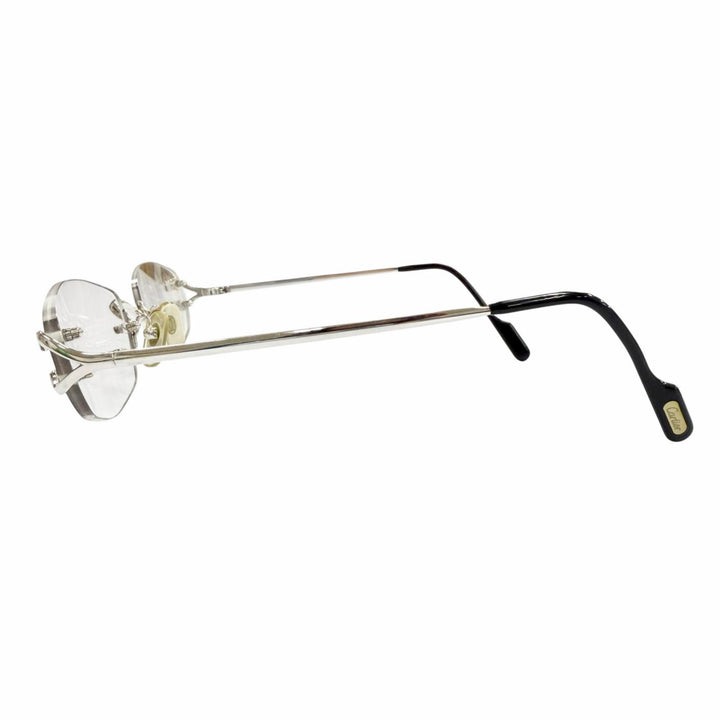 Great Cartier Glasses C de Cartier 2C Decor Two Point Rimless Silver mens
