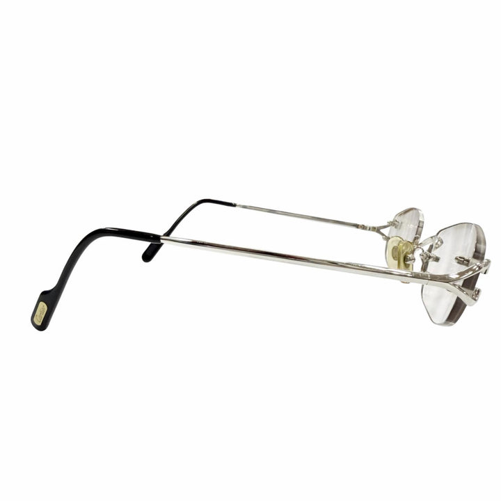 Great Cartier Glasses C de Cartier 2C Decor Two Point Rimless Silver mens