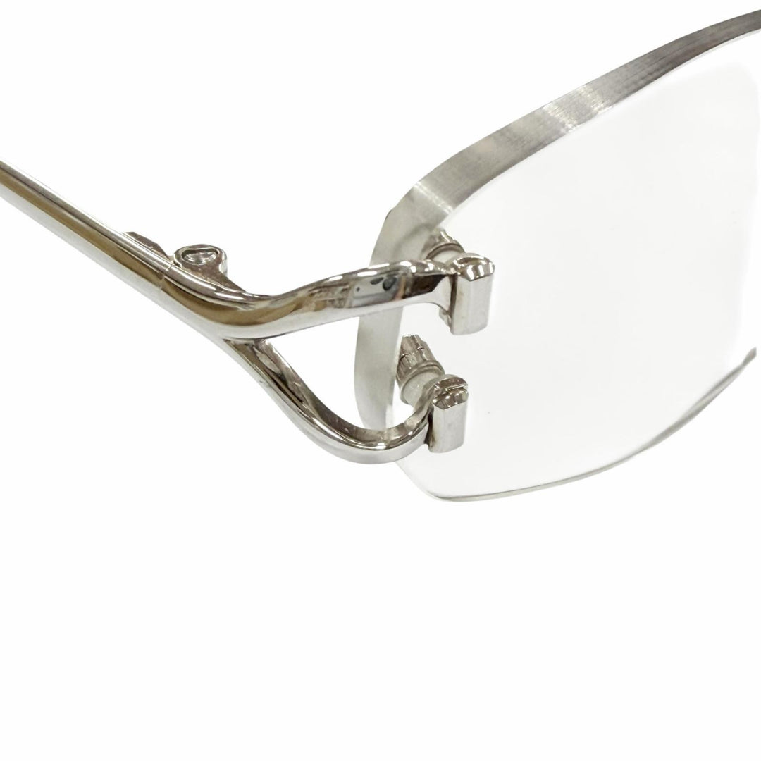 Great Cartier Glasses C de Cartier 2C Decor Two Point Rimless Silver mens