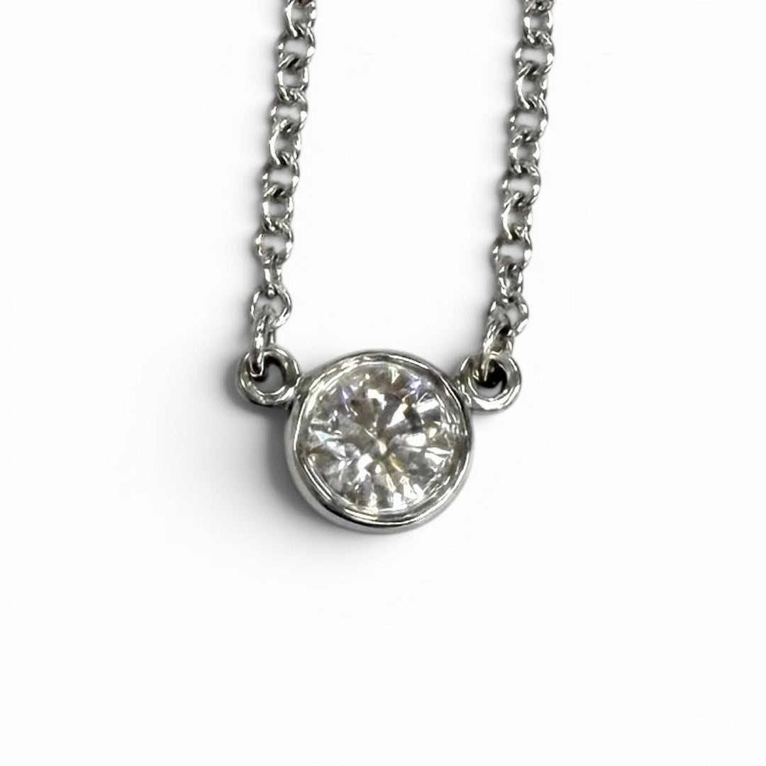 Great TIFFANY&Co. Necklace By the Yard 1P Diamond Necklace Platinum PT950 Women