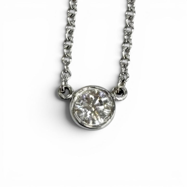 Great TIFFANY&Co. Necklace By the Yard 1P Diamond Necklace Platinum PT950 Women