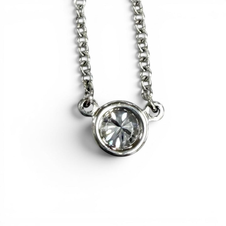 Great TIFFANY&Co. Necklace By the Yard 1P Diamond Necklace Platinum PT950 Women