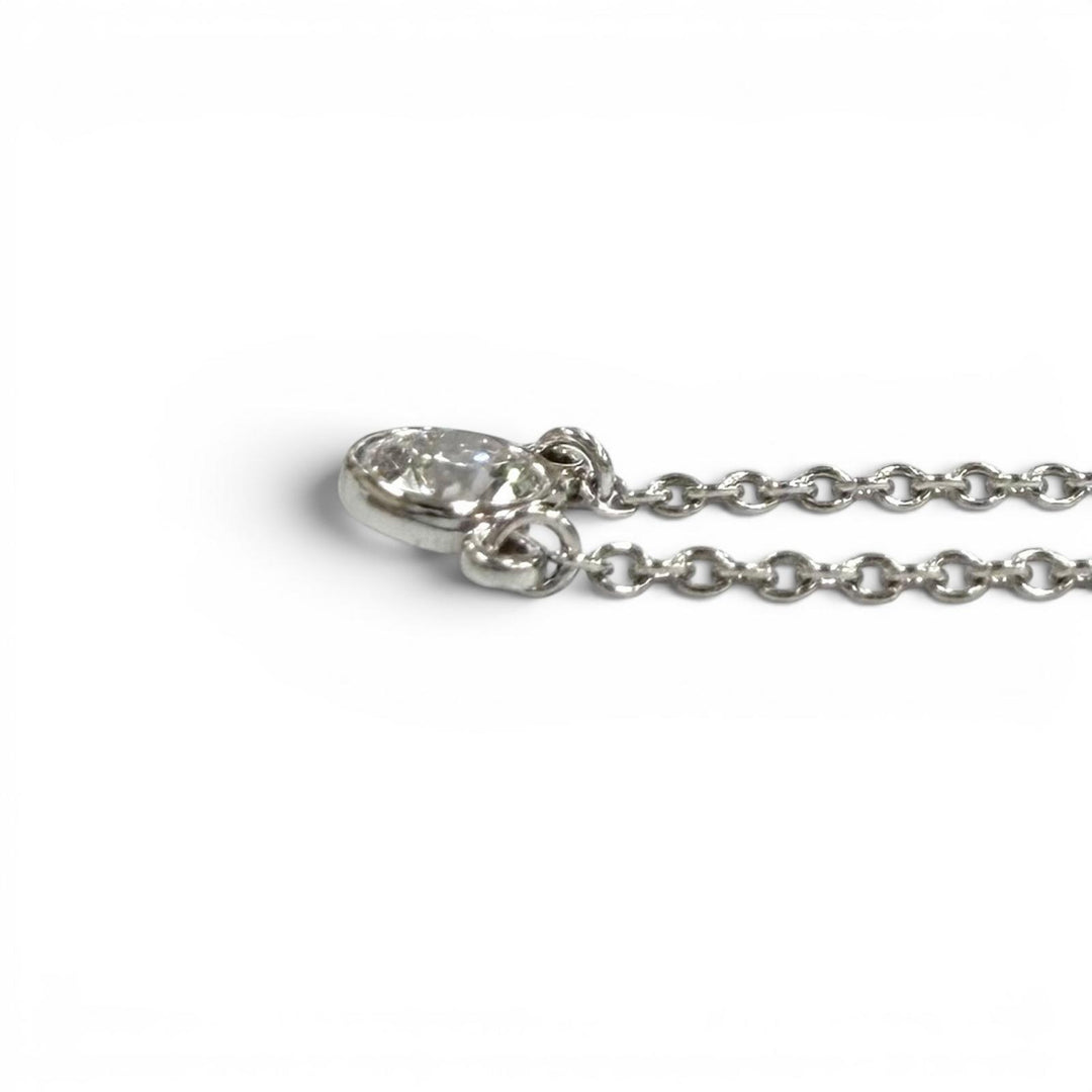 Great TIFFANY&Co. Necklace By the Yard 1P Diamond Necklace Platinum PT950 Women