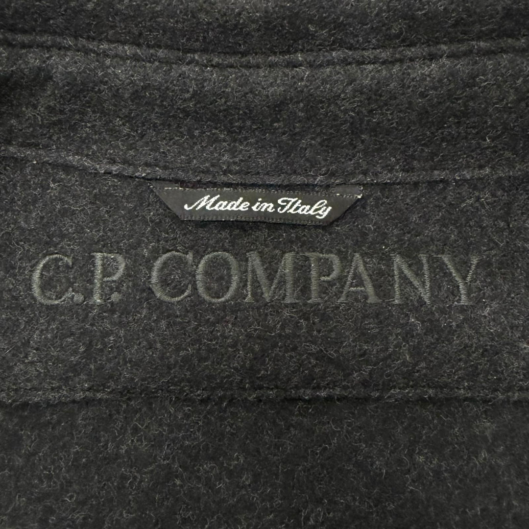 Great C.P.Company Jacket logo button shirt charcoal wool mens 3 29181A28