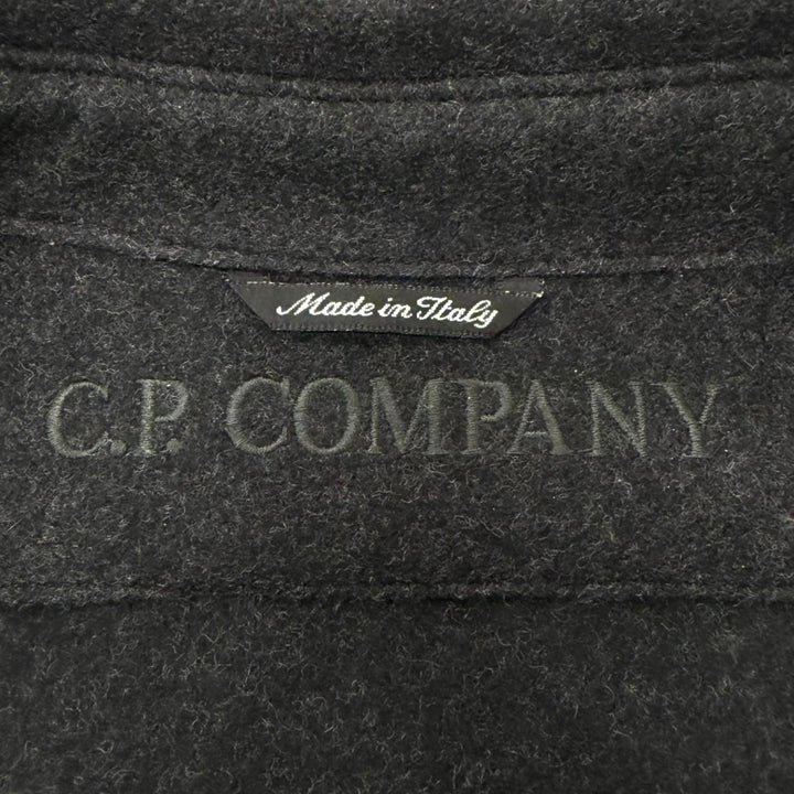 Great C.P.Company Jacket logo button shirt charcoal wool mens 3 29181A28