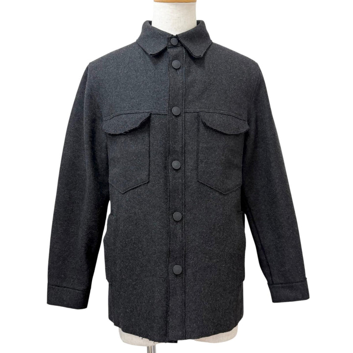 Great C.P.Company Jacket logo button shirt charcoal wool mens 3 29181A28