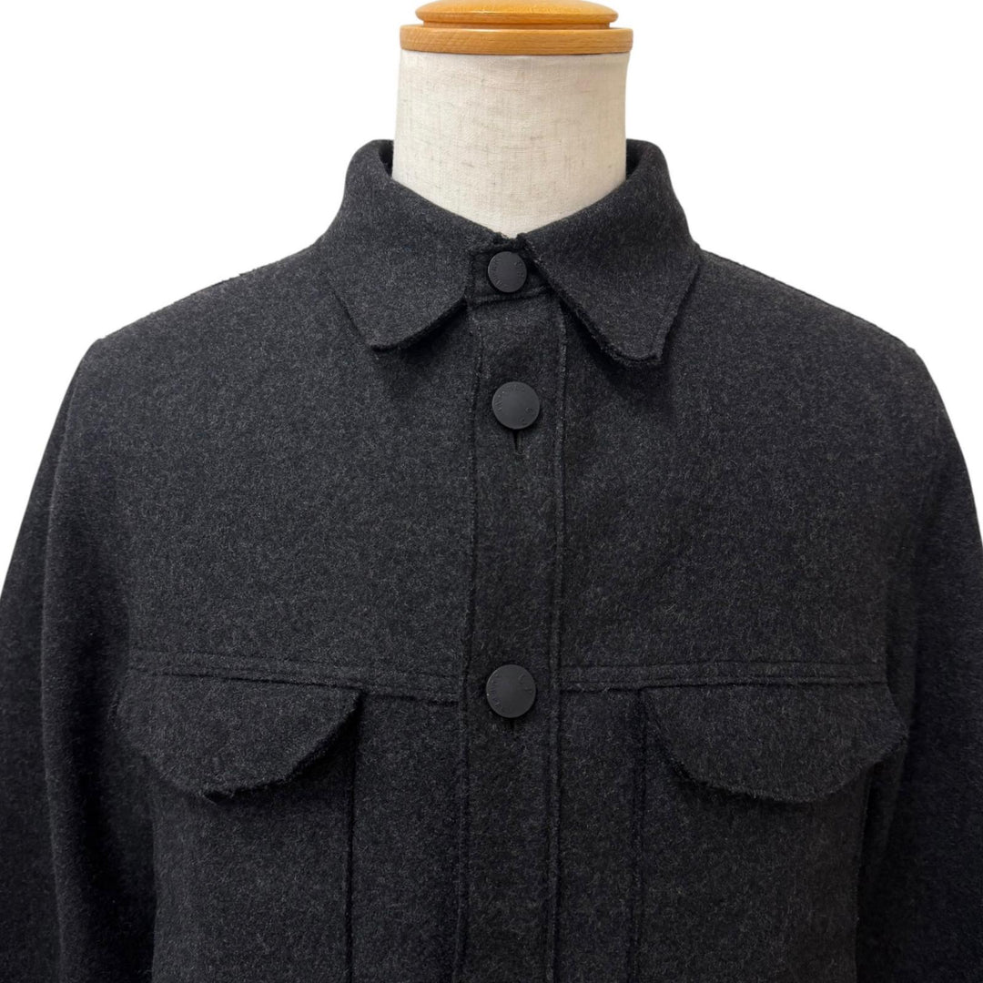 Great C.P.Company Jacket logo button shirt charcoal wool mens 3 29181A28