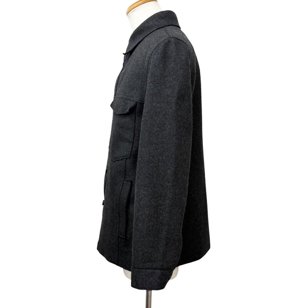 Great C.P.Company Jacket logo button shirt charcoal wool mens 3 29181A28