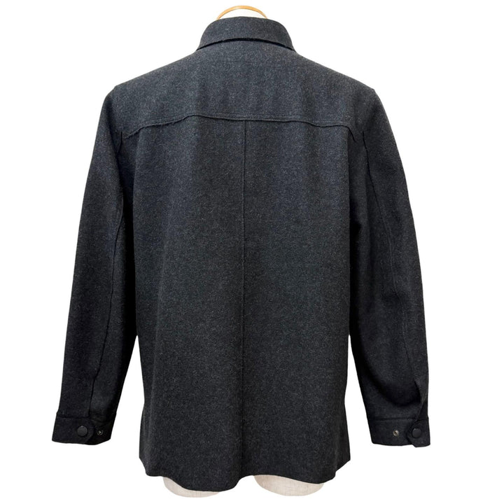 Great C.P.Company Jacket logo button shirt charcoal wool mens 3 29181A28