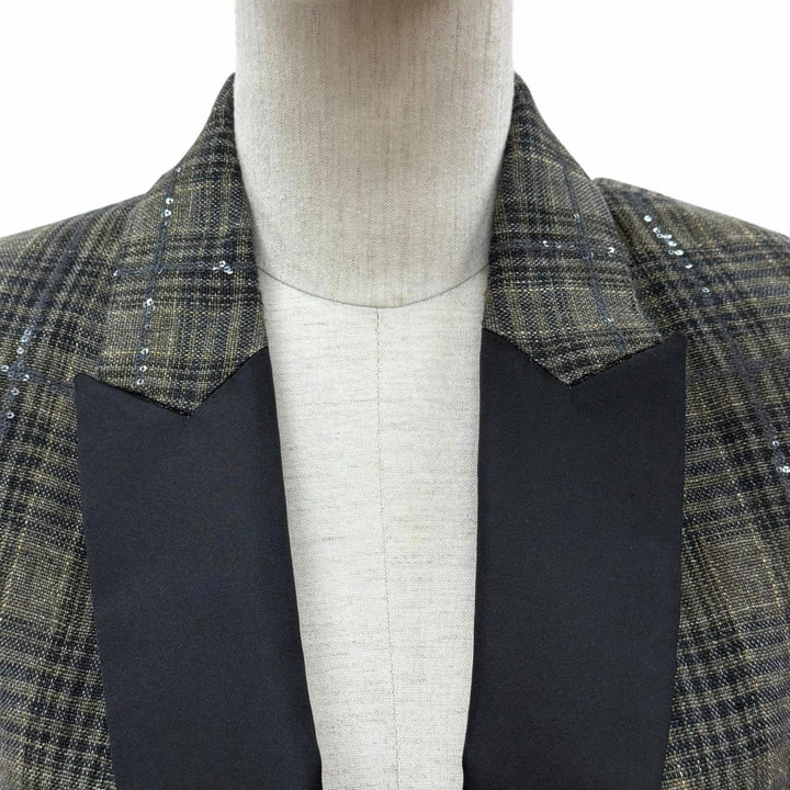 Excellent Brunello Cucinelli Best Sequin-embellished vest gray linen Women 40