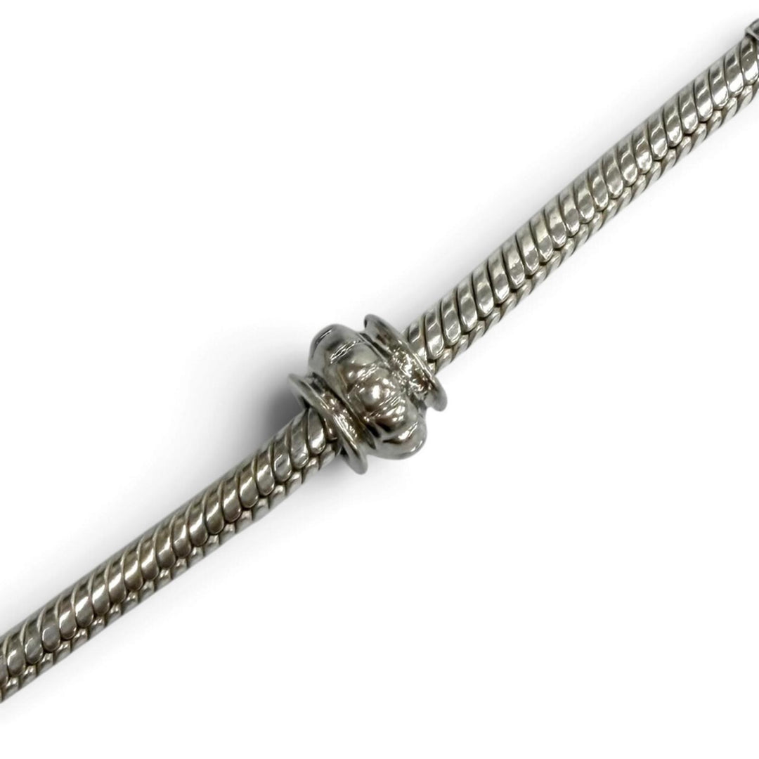 Excellent PANDORA Bangle Bracelet with 10 Rhinestone Bracelet Charms Silver 925