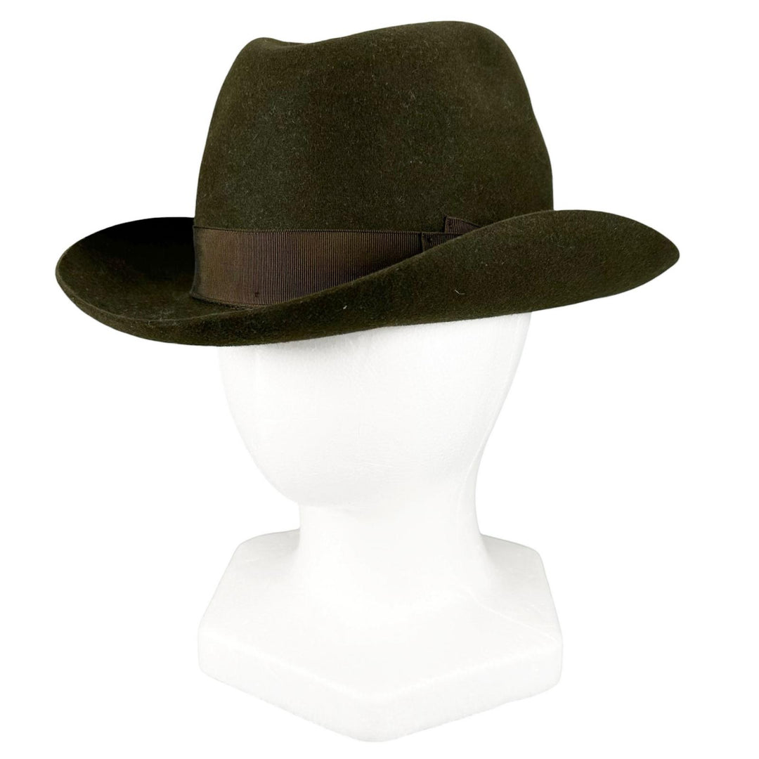 Great Borsalino hat Alessandria Fedora hat (felt) khaki Rabbit felt mens IT 58
