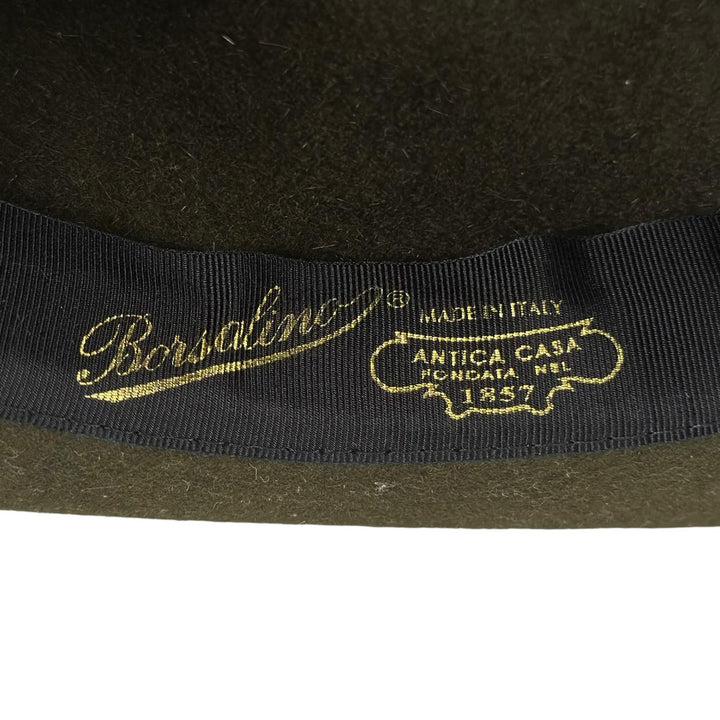 Great Borsalino hat Alessandria Fedora hat (felt) khaki Rabbit felt mens IT 58