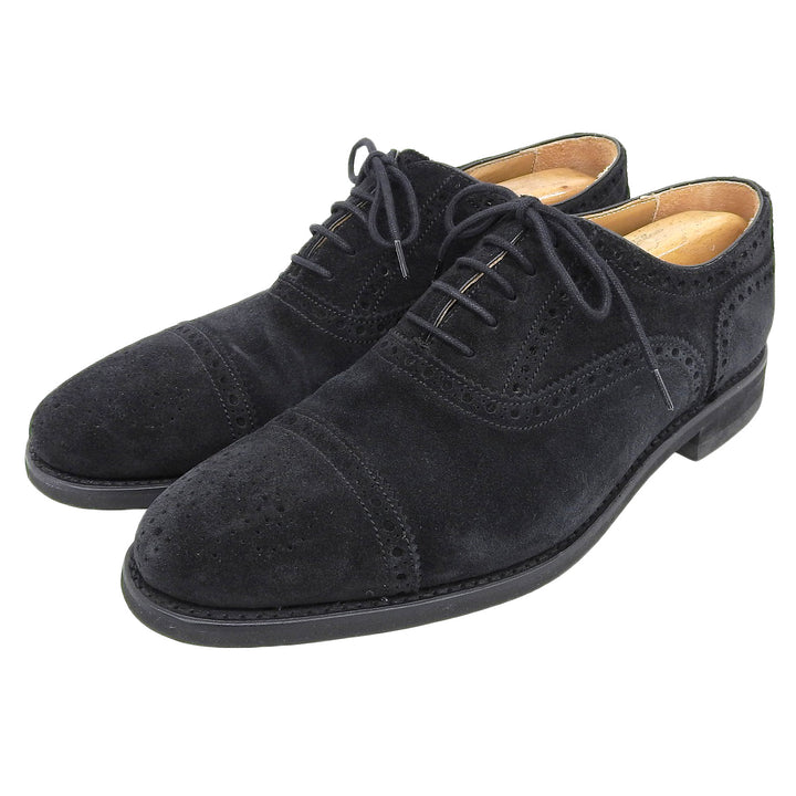 Excellent Berwick 1707 Goodyear welt semi-brogue Suede leather 8 3009