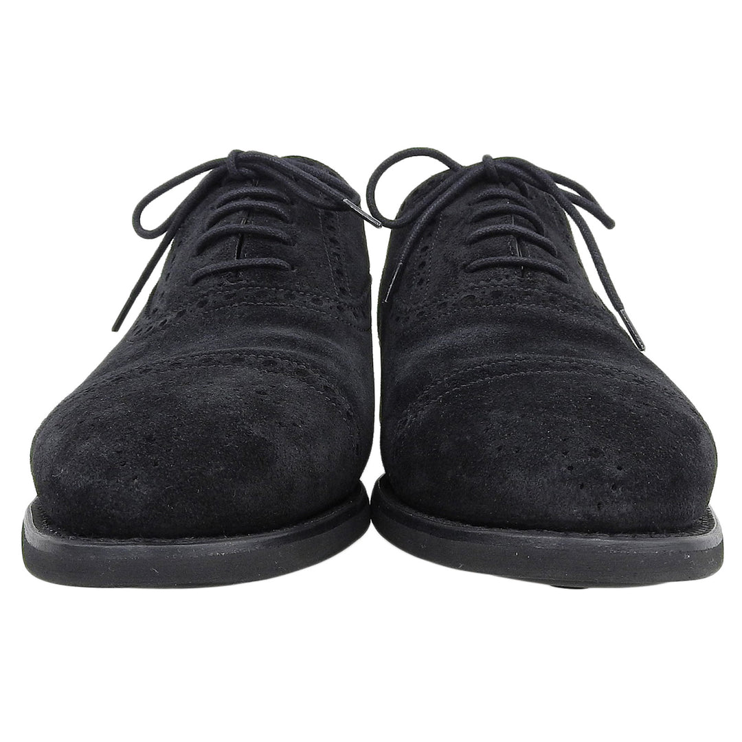 Excellent Berwick 1707 Goodyear welt semi-brogue Suede leather 8 3009