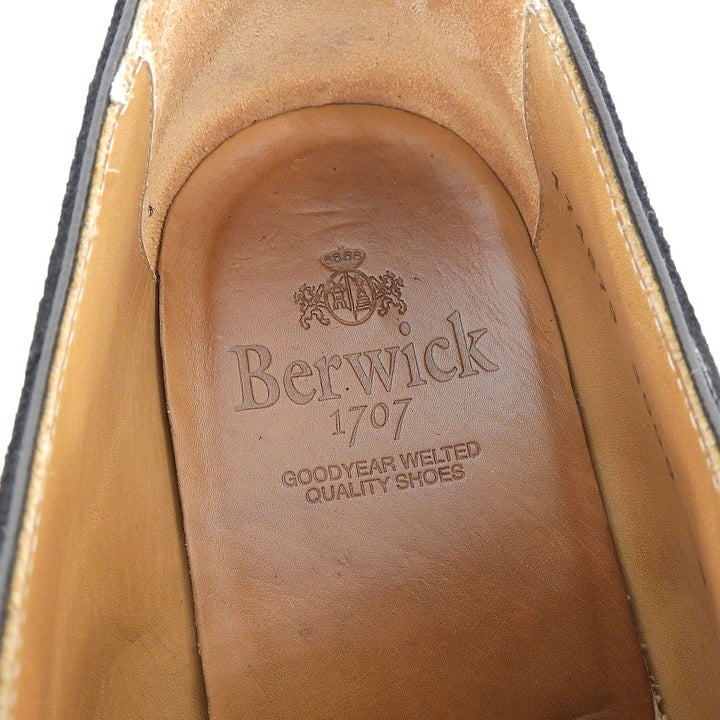Excellent Berwick 1707 Goodyear welt semi-brogue Suede leather 8 3009