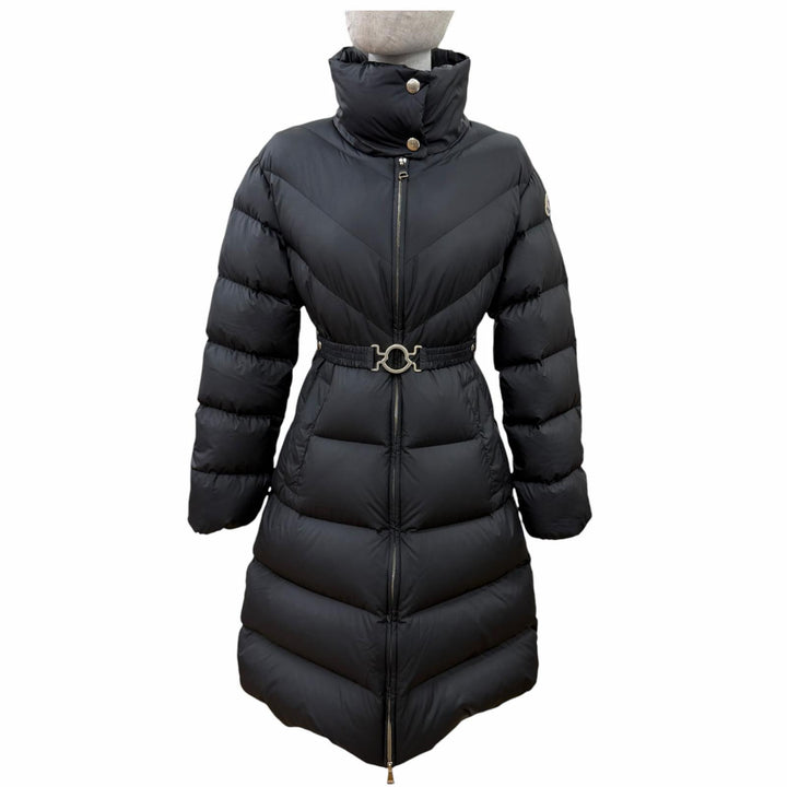 Great MONCLER down coat BROU Logo patch and belt included black Women 00