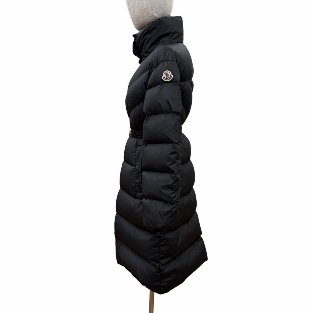 Great MONCLER down coat BROU Logo patch and belt included black Women 00