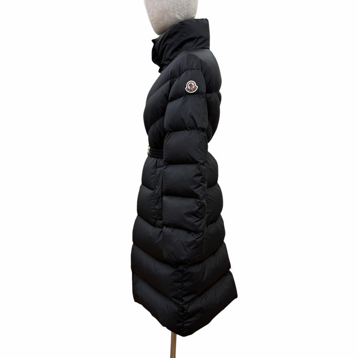 Great MONCLER down coat BROU Logo patch and belt included black Women 00
