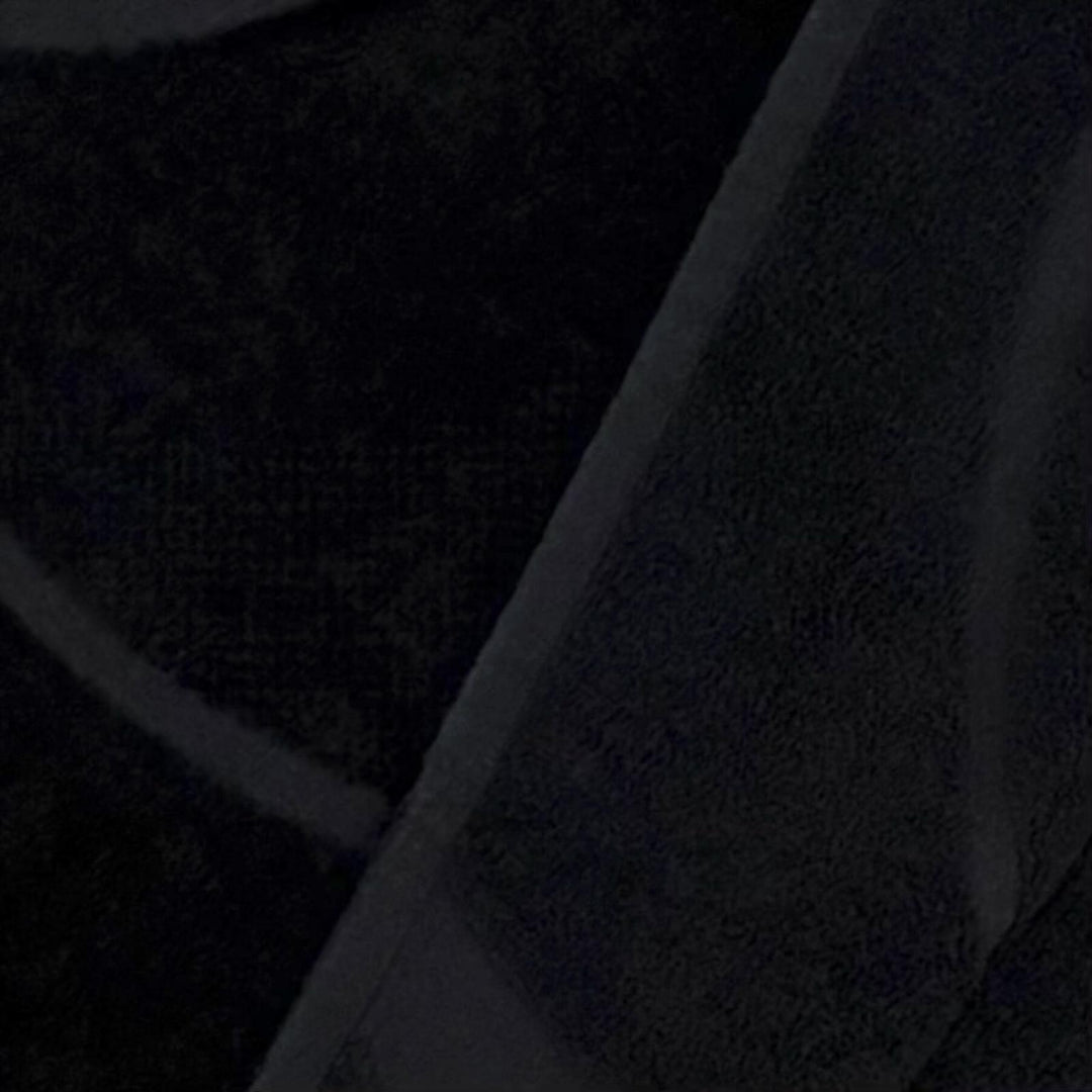 Great CHANEL towel COCO Mark Big Camellia Fringe Large Blanket black cotton