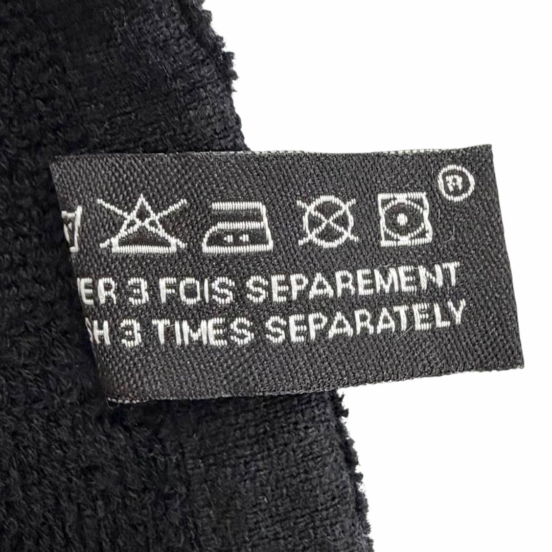 Great CHANEL towel COCO Mark Big Camellia Fringe Large Blanket black cotton