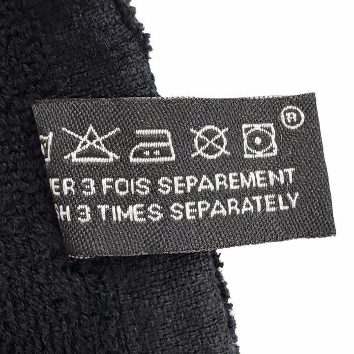 Great CHANEL towel COCO Mark Big Camellia Fringe Large Blanket black cotton