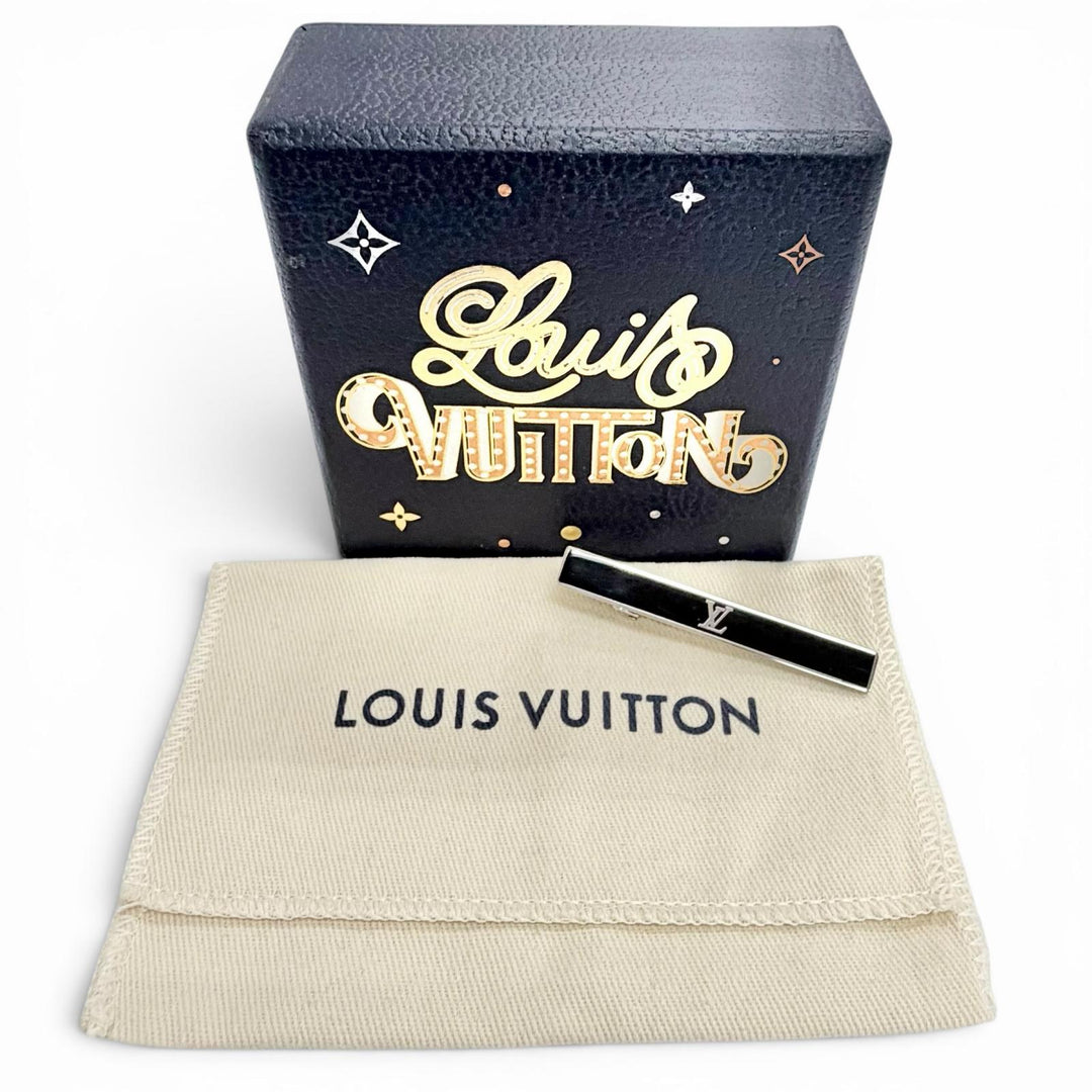 Excellent LOUIS VUITTON LV AWARD Tie bar tie pin black mens M00913