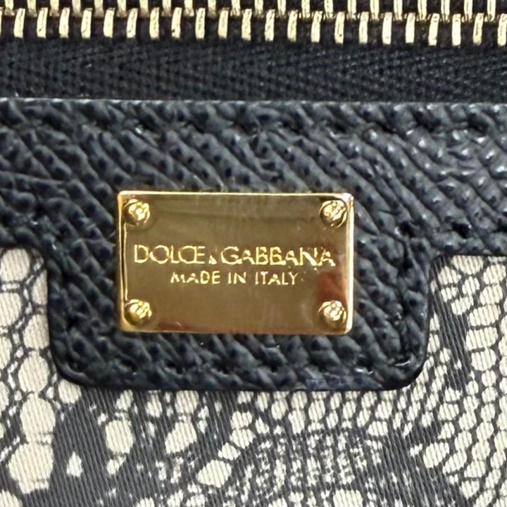 Great DOLCE&GABBANA Tote Bag Lace print leather with key beige leather Women