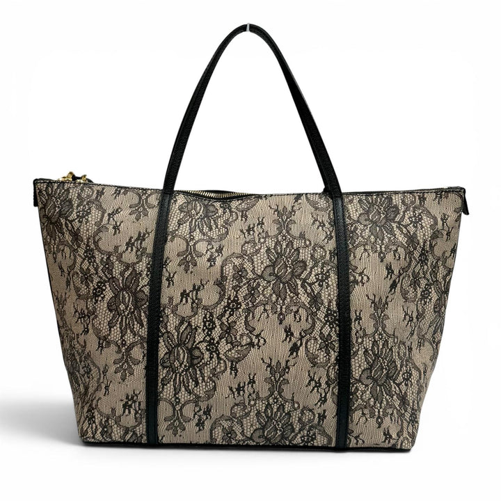 Great DOLCE&GABBANA Tote Bag Lace print leather with key beige leather Women