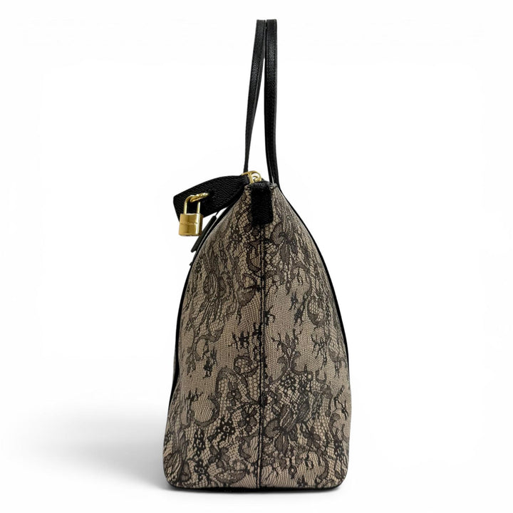 Great DOLCE&GABBANA Tote Bag Lace print leather with key beige leather Women