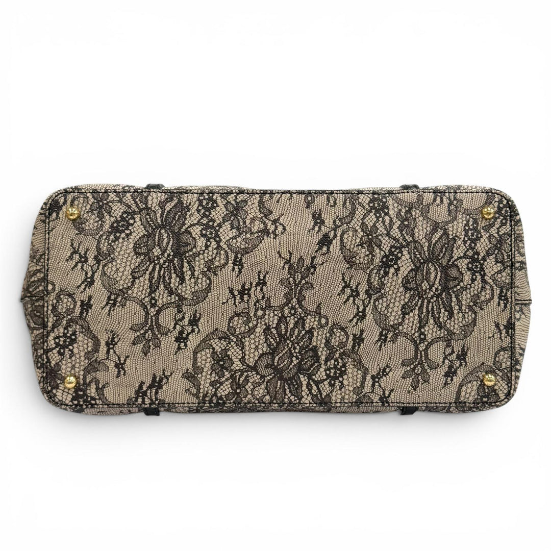 Great DOLCE&GABBANA Tote Bag Lace print leather with key beige leather Women