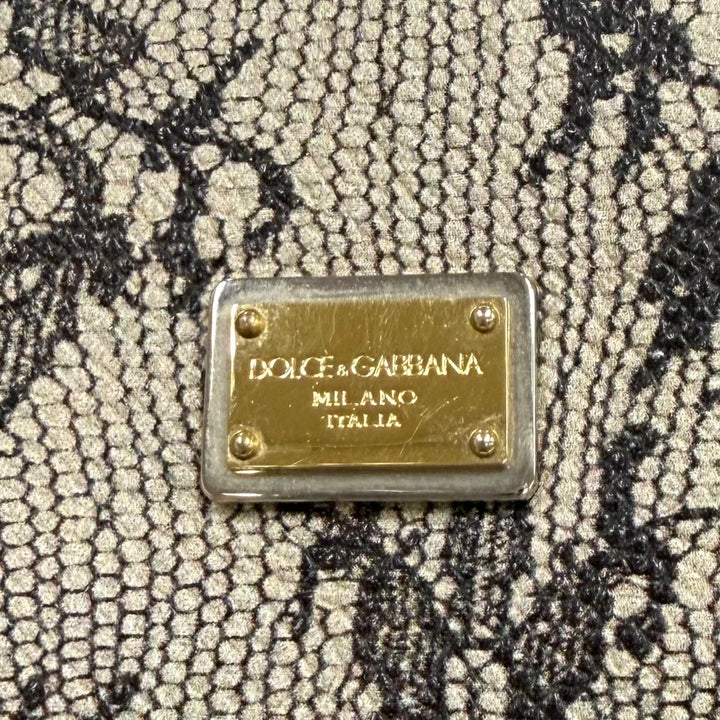 Great DOLCE&GABBANA Tote Bag Lace print leather with key beige leather Women