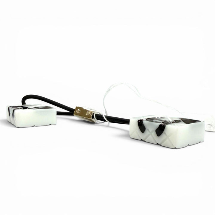 Pristine CHANEL hair accessory COCO Mark Matelassé Hair Tie white Women 05C