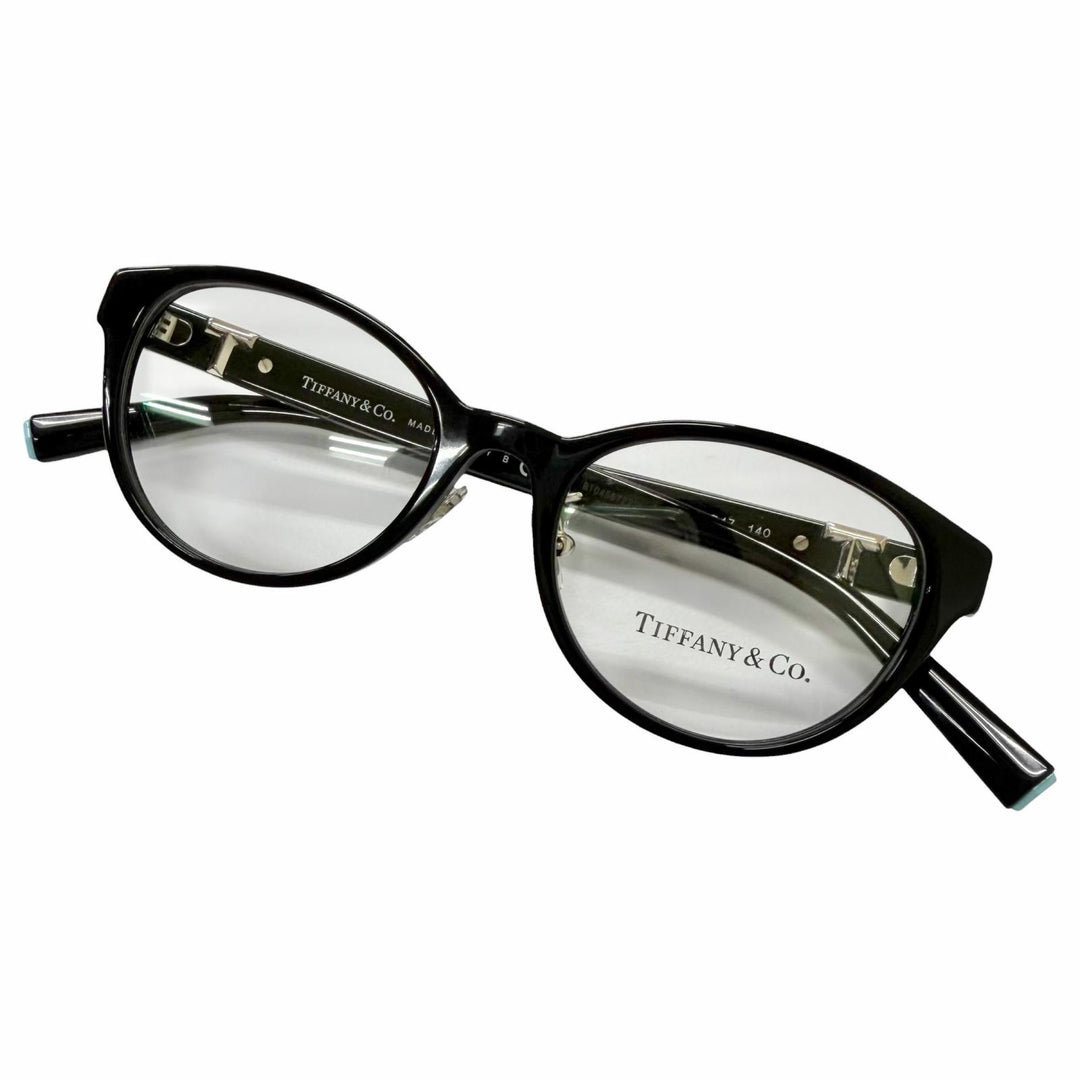 Excellent TIFFANY&Co. Glasses T logo temples black mens TF2236-D