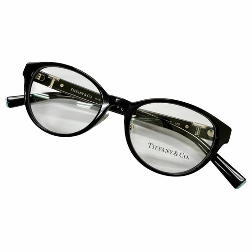 Excellent TIFFANY&Co. Glasses T logo temples black mens TF2236-D