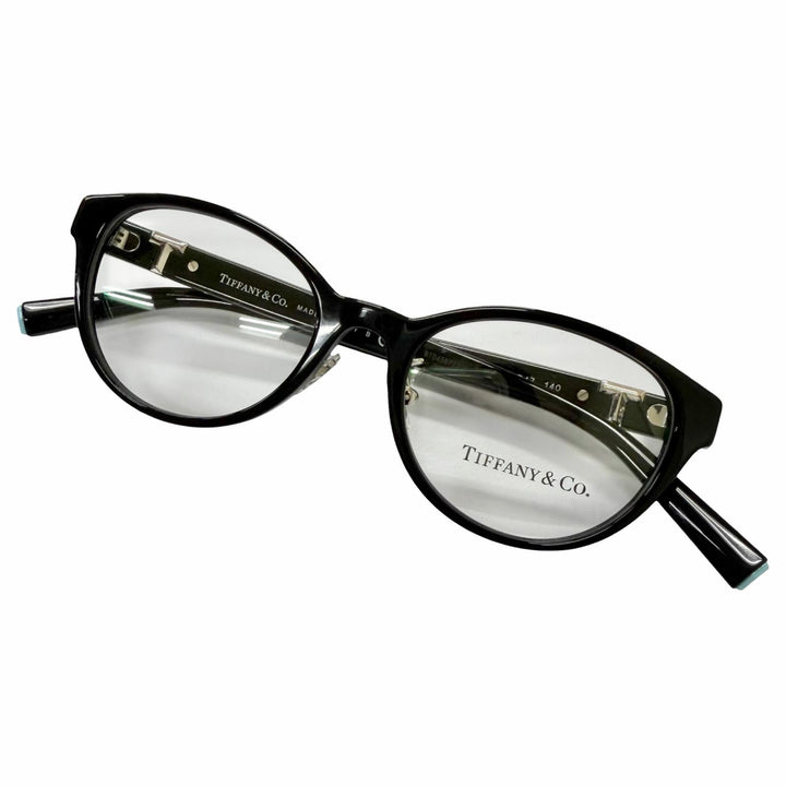 Excellent TIFFANY&Co. Glasses T logo temples black mens TF2236-D