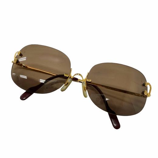 Great Cartier sunglasses 2C decor Rimless Two-Point gold mens